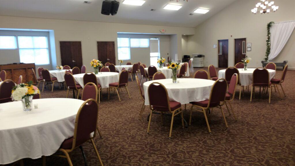 Grace Hall setup for banquet